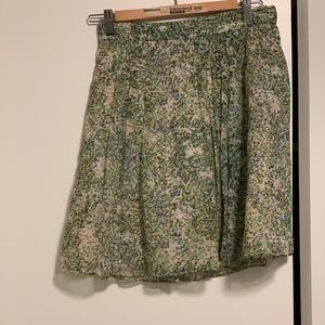 J.Crew A.line Floral Green and Blue Skirt
